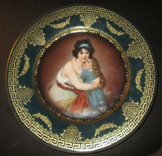 Vintage Royal Vienna Gold Trim Plate Mother & Child