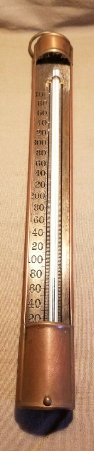 Vintage Tycos Copper Thermometer 12 " Goes To 400 Degrees.