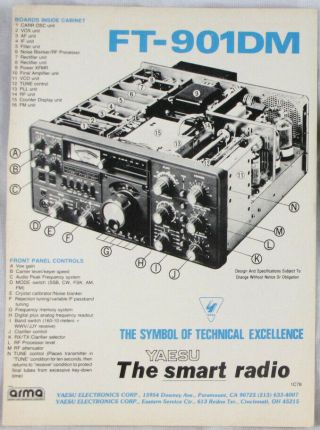 Vintage 1978 Yaesu Ft - 901dm Transceiver Ham Radio Print Ad