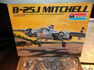 Vintage Monogram 5502 1:48 B - 25j Mitchell Bomber Plastic Model Airplane Kits
