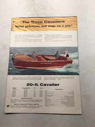 Ad Specs Chris Craft Boat Brochure 1955 Express Cruiser Cabin Bridge Cavalier