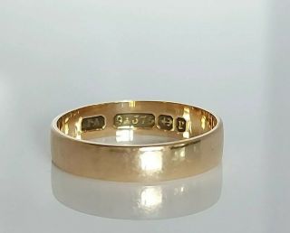 Antique Victorian 1898 9k 9ct Rose Gold Wedding Band Ring Uk Size M