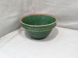 Vintage Stoneware Mixing Bowl Green.