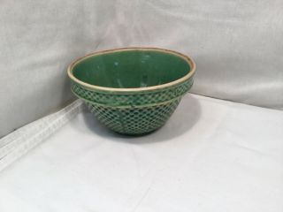 Vintage Stoneware Mixing Bowl Green. 2
