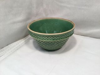Vintage Stoneware Mixing Bowl Green. 3