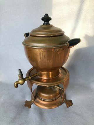 Antique Jos Heinrichs Paris Ny Copper Hot Water Kettle Samovar Coffee Tea Maker