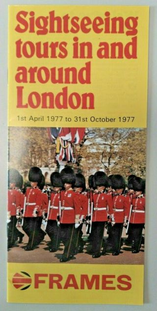 Vintage 1977 Frames Rickards London Sightseeing Bus Tours Travel Brochure Guide