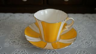 Vintage Royal Albert Crown China Yellow And White Cup & Saucer 9738,  England
