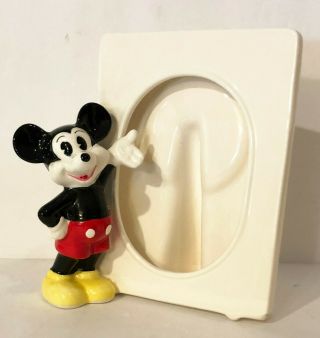 Mickey Mouse Picture Frame Vintage Disney Ceramic Figure Tabletop