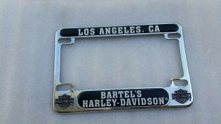 Bartels Harley In Los Angeles California Chrome License Plate Frame