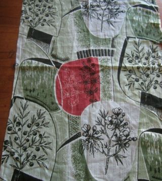 73cm X 46cm Atomic Barkcloth Era Vintage Cotton Curtain Sewing Fabric 1950s