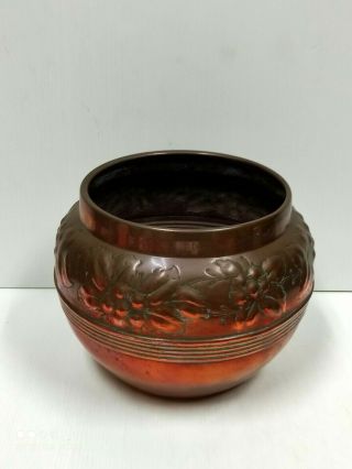Henry Loveridge Arts & Crafts Copper Bowl Planter Jardiniere