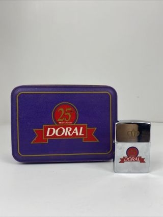 Vintage Zippo Lighter Doral 25th Anniversary Only Case