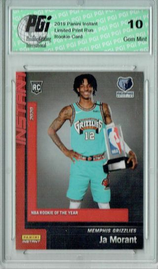 Ja Morant 2019 Panini Instant 184 R.  O.  Y.  Only 2437 Made Rookie Card Pgi 10