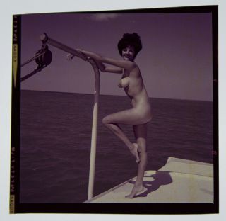 Bunny Yeager 1960s Color Camera Transparency Photograph Nude On Biscayne Bay Fab 2