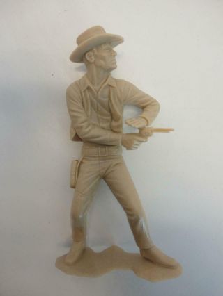 Vintage Marx Cowboy W/ Pistol Plastic Figure 6 " 1964 Old Store Stock Fresh