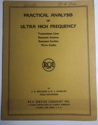 Vintage 1943 Rca Service Company Ww2 Ultra High Frequency Aid Book For Troops