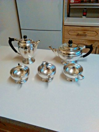 Vintage Mappin & Webb Silver Plated 5 Piece Tea Service (3179)