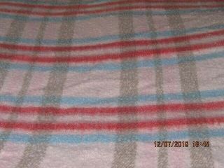 Vintage Camping Blanket Wool Blend?red Plaid 72x68