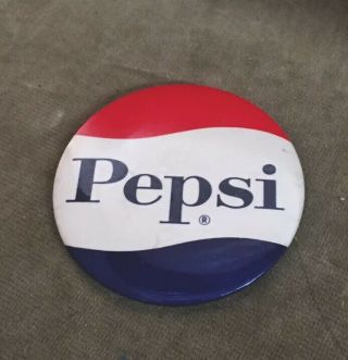 Vintage Pepsi Cola Pin Back Button Cardboard Backed 3.  5”