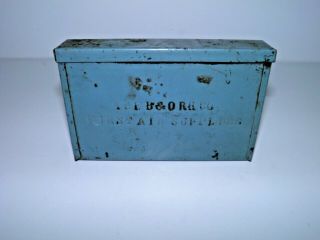 Baltimore & Ohio Railroad Company Emergency First Aid Kit,  Box,  Vintage Metal
