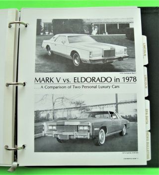 1978 Lincoln Mk V & Continental Dealer Album Facts Book 166 - Pgs Binder Vg,