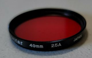 Vivitar 49mm 25a Red Camera Lens Filter Vintage Made In Japan