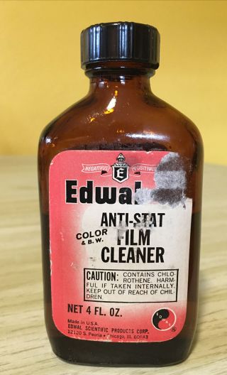 Vintage Bottle Edwal Film Cleaner - 4 Fluid Oz.  - 60 Full - Vintage Photography