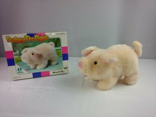 Vintage 1986 Pudgey The Piglet Battery Operated Moving Animal Toy Pig Plush,  Box