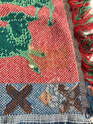 Vintage Crown Crafts Throw Blanket Woven Tapestry Noah’s Ark Animals 2