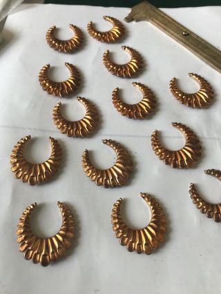 14 Vintage Brass Copper Color Fancy Earring Finding