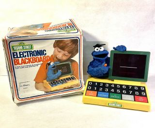 Vintage 1970’s Sesame Street Cookie Monster Caculator Electronic Blackboard Toy