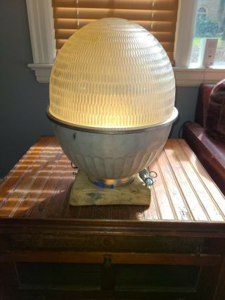 Vintage/antique Industrial Holophane Glass Lamp Light Globe 18 " H X 12 " W