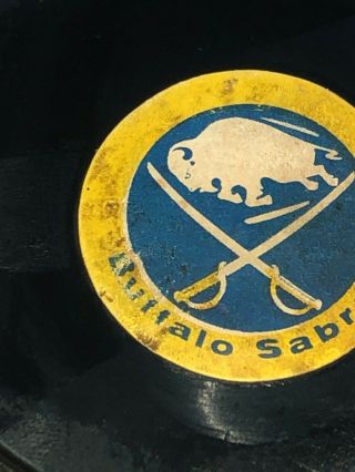 1970 ' s Buffalo Sabres VTG Hockey Puck NHL Blank Back Old Round Logo 2