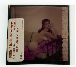 Bunny Yeager 1960 Camera Color Transparency Pretty Nude Model Christine Starr NR 2