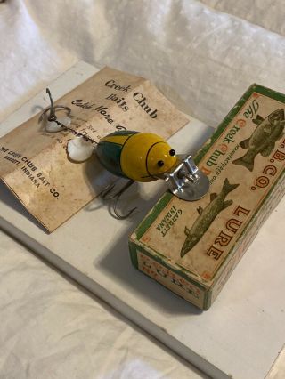 Vintage Creek Chub Beetle Fishing Lure With Paperwork