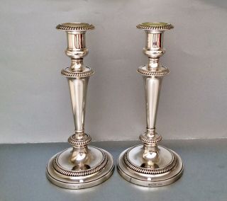 Fine Quality Victorian Silver Plated Candlesticks By BARKER ELLIS C1890 2