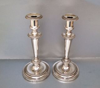 Fine Quality Victorian Silver Plated Candlesticks By BARKER ELLIS C1890 3