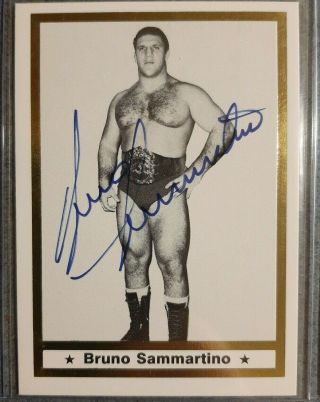 1991 Imagine Wrestling Legends Bruno Sammartino Auto Autograph Wwf Wwe Nwa Awa
