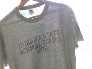 Vtg Indiana State Normal School 1875 Iup Univ Of Pennsylvania Gray T - Shirt S M
