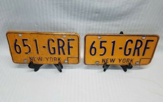 Vintage Matched Set Of York License Plates Ny