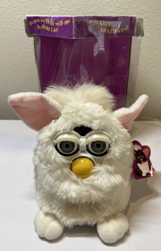 Vintage Furby70/800 Series 1 Tiger Electronic Toy White Snowball For Repair