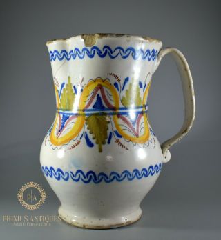 Large Antique 18th Century Continental Faience Jug
