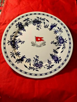 Rms Titanic Second Class Blue Delft Pattern 8 Inch Plate White Star Line