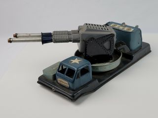 Vintage Tin Litho Air Defense Pom Pom Gun Truck Japan - Top Only - Parts Repair