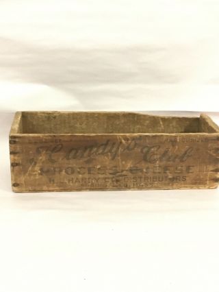 Vintage Wooden Handy’s Club Process Cheese Box Advertising Crate Decor Rare