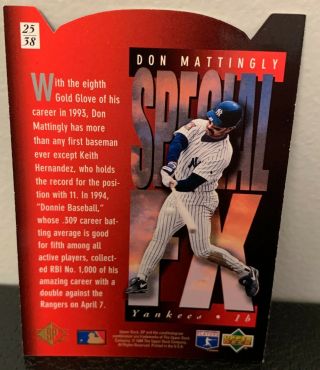 RARE 1994 SP Red HoloView Die Cut DON MATTINGLY NY YANKEES 2