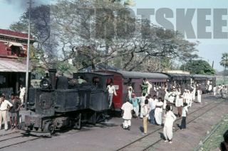 35mm Slide India Indian Railways Steam Loco 6 Sasaram 1976