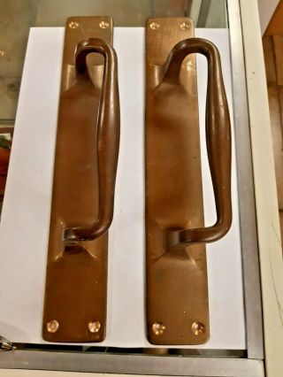 A Large Vintage Brass Door Handles/pulls