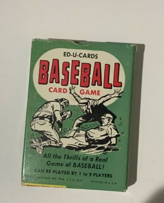 1957 Vintage & Rare Ed U Card Baseball Game